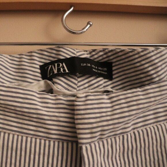 ZARA STRIPED LINEN PANTS - Picture 4 of 4